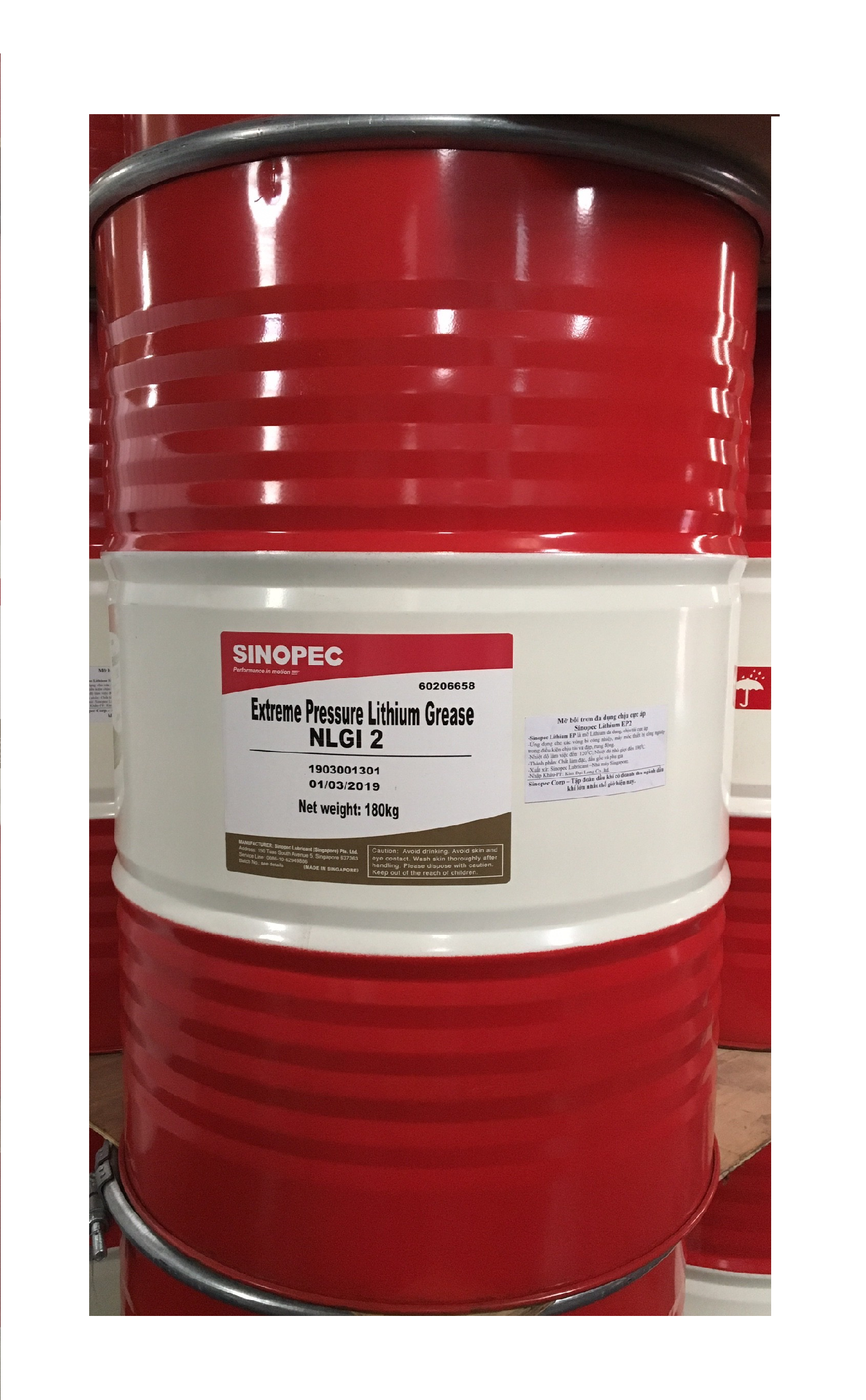 Mỡ chịu cực áp Sinopec Lithium EP NLGI 2 180kg